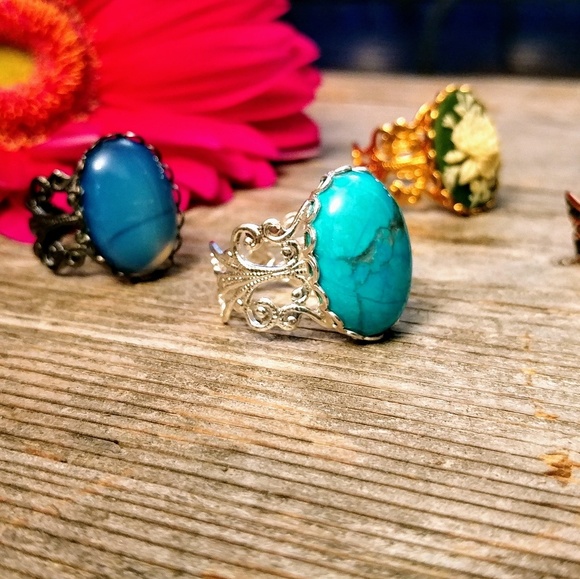 🚫not for sale🚫♦Filigree & Howlite Ring♦ - Picture 2 of 7
